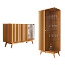 Ver imagem 1 de Conjunto de Cristaleira e Aparador Buffet Açai com 3 Portas Nature