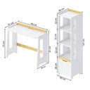 Ver imagem 4 de Quarto Completo Guardar-Roupa Curió, Treliche, Escrivaninha, Estante Petit Casatema MadeiraOriginals Branco/Mel