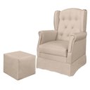 Ver imagem 1 de Poltrona Inês com Puff 67cm Corino Bege - Sallar Home