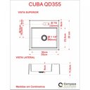 Ver imagem 6 de Kit Cuba Q355 Torneira 1198 Metal Válvula Click 1 Polegada B Compace