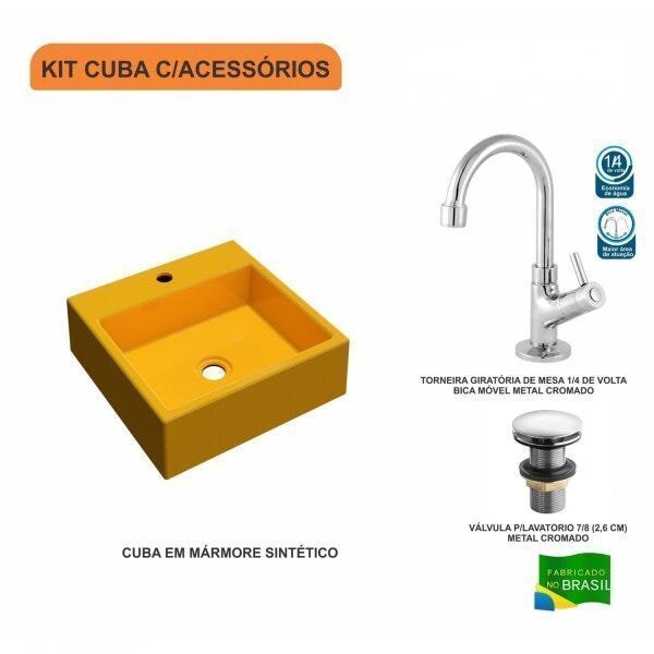 Kit Cuba Q355 Torneira 1198 Metal Válvula Click 1"G Compace - 3