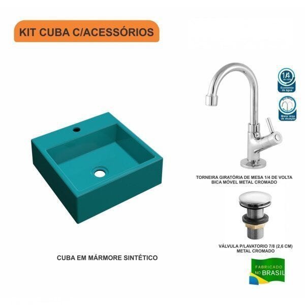 Kit Cuba Q355 Torneira 1198 Metal Válvula Click 1"G Compace - 3