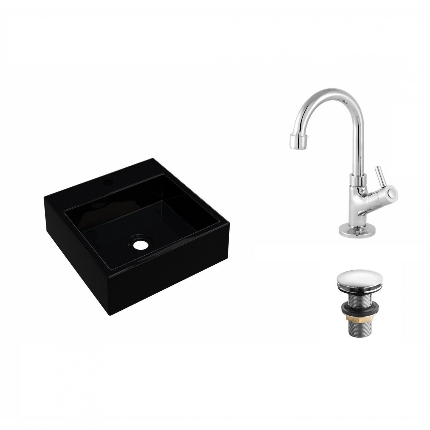 Kit Cuba Q355 Torneira 1198 Metal Válvula Click 1"G Compace - 2