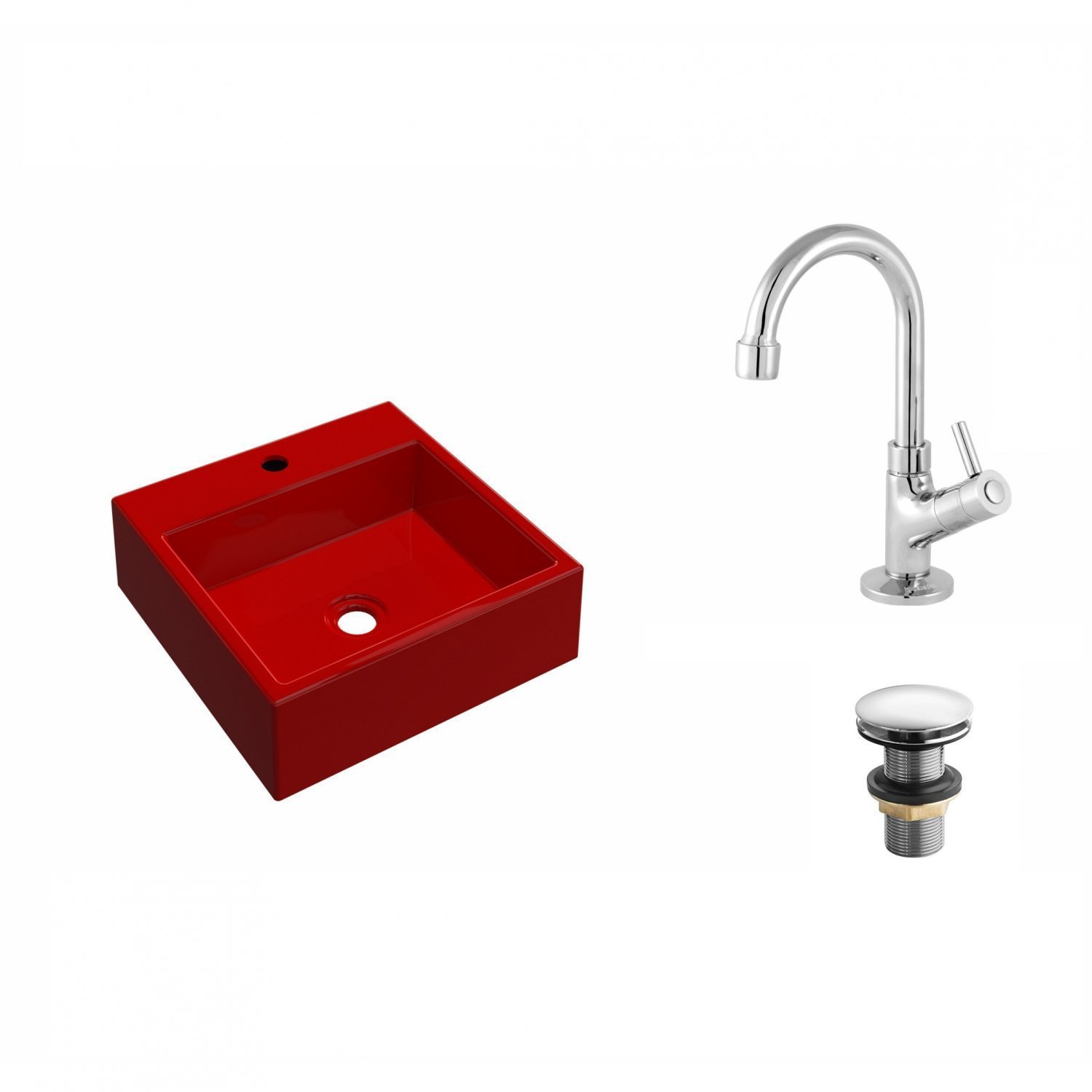 Kit Cuba Q355 Torneira 1198 Metal Válvula Click 1"G Compace - 2