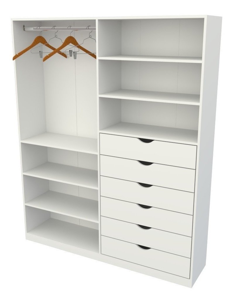 Armário Arara Gaveta Verônica 100% Mdf (quarto Sapato Roupa) VETORIAL MÓVEIS VERONICA Branco - 3