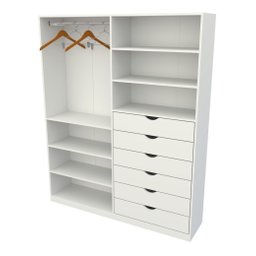 Armário Arara Gaveta Verônica 100% Mdf (quarto Sapato Roupa) VETORIAL MÓVEIS VERONICA Branco - 3