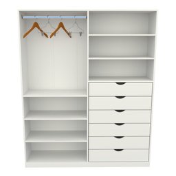 Armário Arara Gaveta Verônica 100% Mdf (quarto Sapato Roupa) VETORIAL MÓVEIS VERONICA Branco - 1