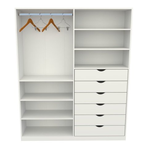 Armário Arara Gaveta Verônica 100% Mdf (quarto Sapato Roupa) VETORIAL MÓVEIS VERONICA Branco