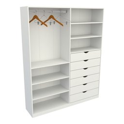 Armário Arara Gaveta Verônica 100% Mdf (quarto Sapato Roupa) VETORIAL MÓVEIS VERONICA Branco - 2