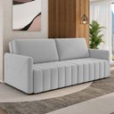 Ver imagem 2 de Sofá Cama Retrátil para Sala de Estar 220cm Porthos M03 Veludo Cinza - Lyam Decor