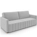 Ver imagem 1 de Sofá Cama Retrátil para Sala de Estar 220cm Porthos M03 Veludo Cinza - Lyam Decor