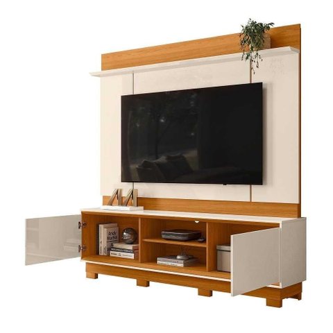 Estante Siena 2 Portas 1 Prateleira Cinamomo 183cm Off White Madetec