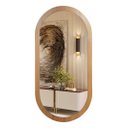 Ver imagem 2 de Espelho Moldura Madeira Freijó Oval Corpo Inteiro 80x50cm:frejó Escuro