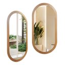 Ver imagem 1 de Espelho Moldura Madeira Freijó Oval Corpo Inteiro 80x50cm:frejó Escuro