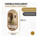 Ver imagem 4 de Espelho Moldura Madeira Freijó Oval Corpo Inteiro 80x50cm:frejó Escuro