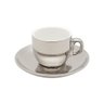 Conjunto 6 Xícaras de Café com Pires de Porcelana e Suporte Versa Branco-prata 90ml - Wolff - 8