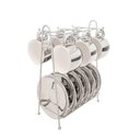 Ver imagem 2 de Conjunto 6 Xícaras de Café com Pires de Porcelana e Suporte Versa Branco-prata 90ml - Wolff