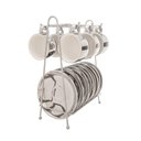 Ver imagem 4 de Conjunto 6 Xícaras de Café com Pires de Porcelana e Suporte Versa Branco-prata 90ml - Wolff