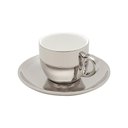Ver imagem 7 de Conjunto 6 Xícaras de Café com Pires de Porcelana e Suporte Versa Branco-prata 90ml - Wolff