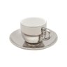 Conjunto 6 Xícaras de Café com Pires de Porcelana e Suporte Versa Branco-prata 90ml - Wolff - 7