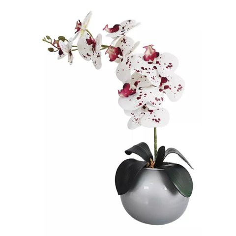 Arranjo Centro de Mesa Vaso com Flores Orquídeas Artificiais