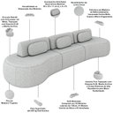 Ver imagem 4 de Sofá 5 Lugares Orgânico para Sala Living 366cm Vasti M03 Linho Cinza - Lyam Decor