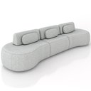 Ver imagem 1 de Sofá 5 Lugares Orgânico para Sala Living 366cm Vasti M03 Linho Cinza - Lyam Decor