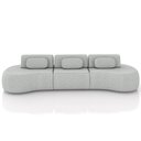 Ver imagem 3 de Sofá 5 Lugares Orgânico para Sala Living 366cm Vasti M03 Linho Cinza - Lyam Decor