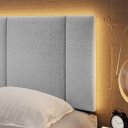 Ver imagem 3 de Cabeceira Estofada com Led Luxo Modulado Casal 140 Linho Cinza