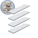 Ver imagem 2 de Kit 4 Prateleira Branca 40X10 + Suporte Flutuante Mdf Organizadora Decoração Cozinha Banheiro Sala