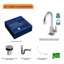 Ver imagem 3 de Kit Cuba Q355 Torneira Luxo 1195 Metal Válvula Click 1 Polegada B Sifão Cromado Flexível Compace