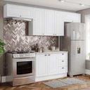 Ver imagem 1 de Cozinha Compacta Amy Casa 812 7 Portas 3 Gavetas MDF 280cm Branco Casa 812