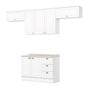 Ver imagem 6 de Cozinha Compacta Amy Casa 812 7 Portas 3 Gavetas MDF 280cm Branco Casa 812