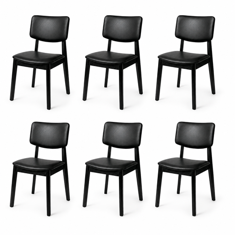 Kit 6 Cadeira de Jantar Madeira Maciça Manuela Estofada Premium Ergonomica Confortável Di Franco