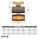 Ver imagem 5 de Registro Esfera Compacto Soldável Pvc Marrom Canos e Tubos Água Fria de 2” Polegadas 60mm Tigre