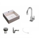 Ver imagem 2 de Kit Cuba Q355 Torneira Luxo 1195 Metal Válvula Click 1 Polegada B Sifão Cromado Flexível Compace