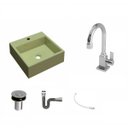 Ver imagem 2 de Kit Cuba Q355 Torneira Luxo 1195 Metal Válvula Click 1 Polegada B Sifão Cromado Flexível Compace