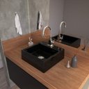 Ver imagem 1 de Kit Cuba Q355 Torneira Luxo 1195 Metal Válvula Click 1 Polegada G Sifão Cromado Flexível Compace