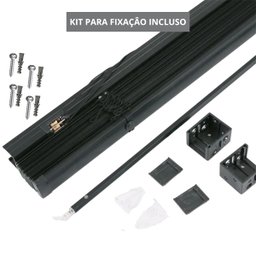 Cortina Persiana Horizontal Preto L=1,60m X A=1,30m Pvc + Broca Vídea Parede Concreto 6mm X 100mm - 5