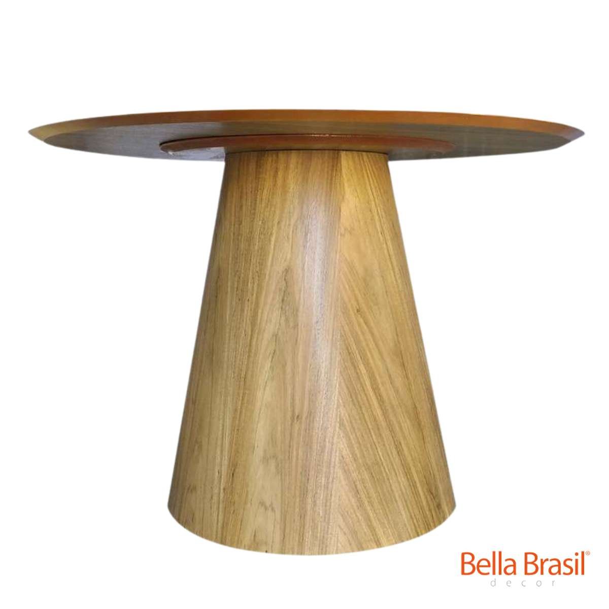 Mesa de Jantar Cone Oval Madeira Cinnamon Tampo de Madeira Cinnamon 209 ...