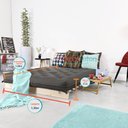 Ver imagem 7 de Futon Casal Tokio Sofa Cama Chumbo Acquablock com Madeira Maciça