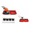 Ver imagem 2 de Prato De Melamina Japonesa Quadrado Duplo 14,5x7cm