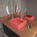 Ver imagem 1 de Kit Cuba Q355 Torneira Luxo 1195 Metal Válvula Click 1 1/2 Polegada Sifão Cromado Flexível Compace