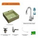 Ver imagem 3 de Kit Cuba Q355 Torneira Luxo 1195 Metal Válvula Click 1 1/2 Polegada Sifão Cromado Flexível Compace