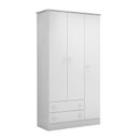 Ver imagem 3 de Guarda Roupa 3 Portas e 2 Gavetas Doce Sonho e Berço Branco – Qmovi