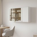 Ver imagem 1 de Armário Suspenso com Portas de Vidro Branco Carraro