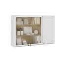 Ver imagem 2 de Armário Suspenso com Portas de Vidro Branco Carraro