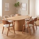 Ver imagem 1 de Conjunto Mesa de Jantar Orgânica 180cm com 6 Cadeiras Estofadas Gaia Yescasa
