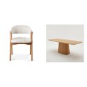 Ver imagem 2 de Conjunto Mesa de Jantar Orgânica 180cm com 6 Cadeiras Estofadas Gaia Yescasa