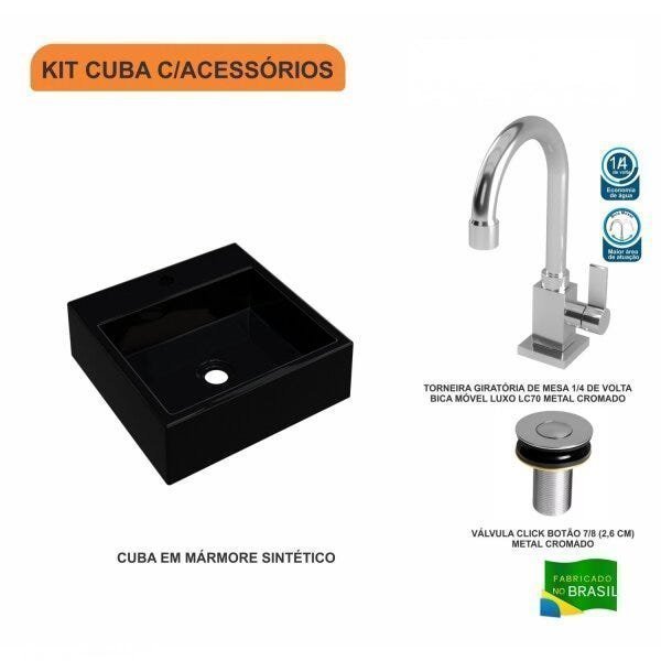 Kit Cuba Q355 Torneira Luxo 1195 Válvula Click 1 Polegada B Compace - 3